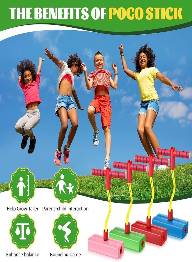 QWEPTY Foam Pogo Jumper - Kids Jumping Stick with Squeaky Sound, Improves Balance Trainer Indoor & Outdoor Fun Toy Non-Slip Handles, Safe Soft Foam Base Girls and Boys- Holds up to 280lbs (Lighting-Pack1) - Image 5